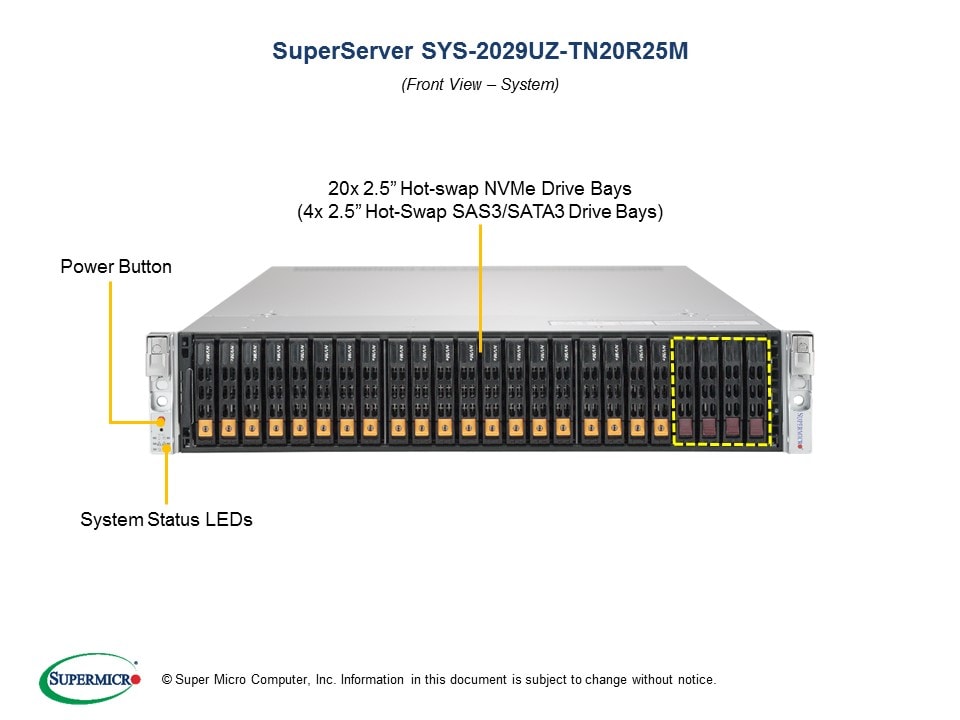 Supermicro SYS-2029UZ-TN20R25M — angle view