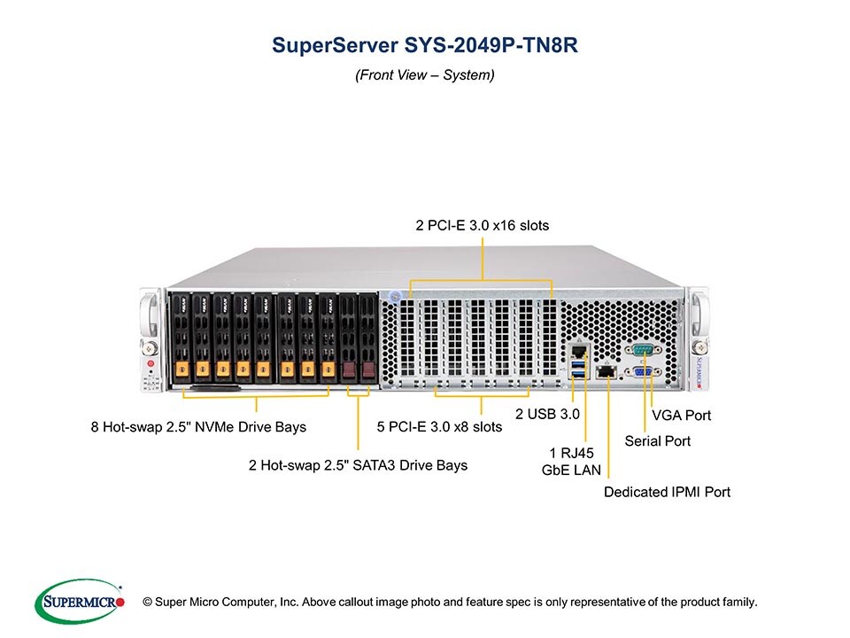 Supermicro SYS-2049P-TN8R — angle view