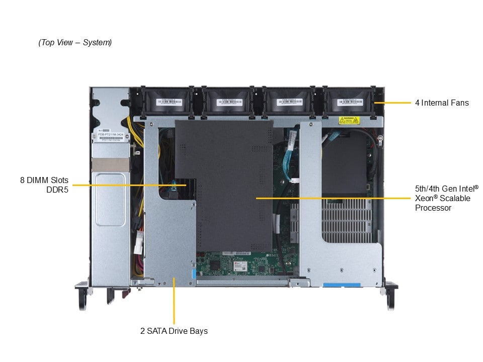 Supermicro SYS-211E-FRDN13P — top view