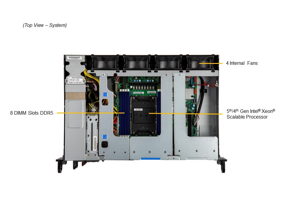Supermicro SYS-211E-FRDN2T — top view