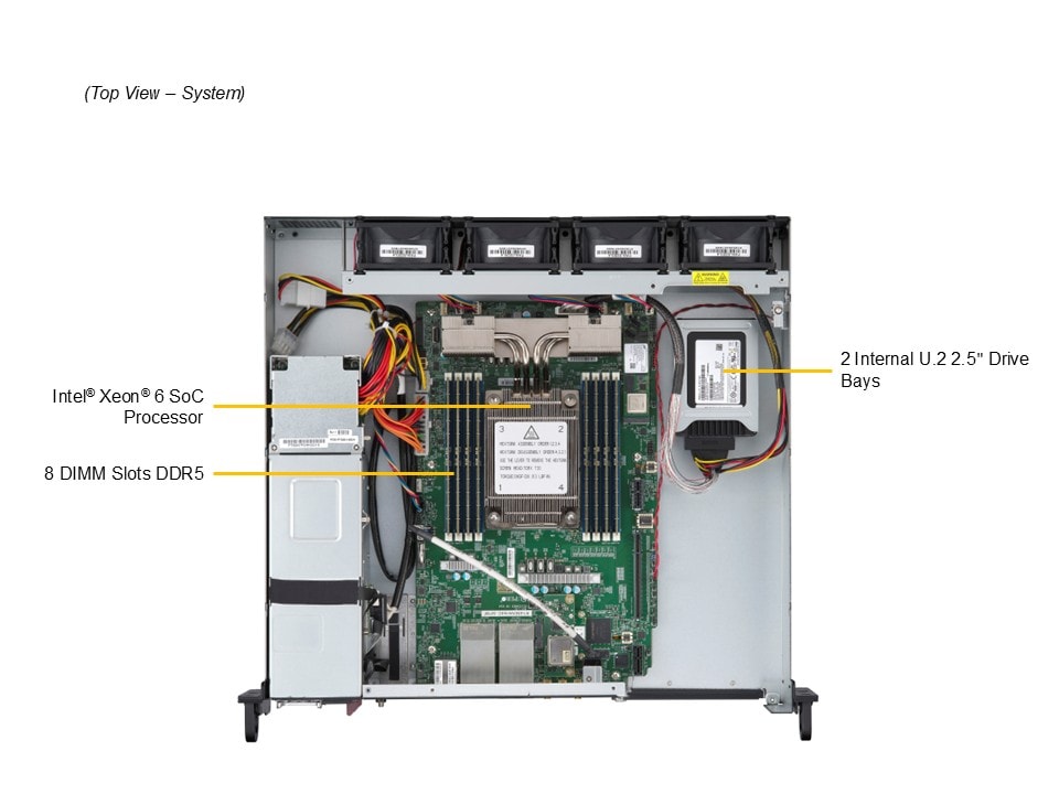 Supermicro SYS-212D-72C-FN8P — top view