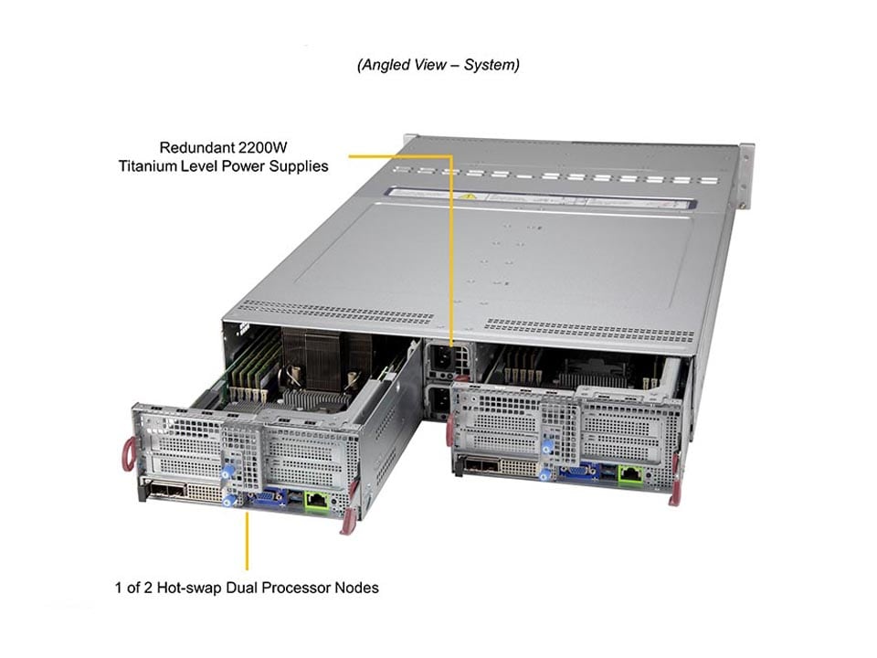Supermicro SYS-220BT-DNC8R — angle view