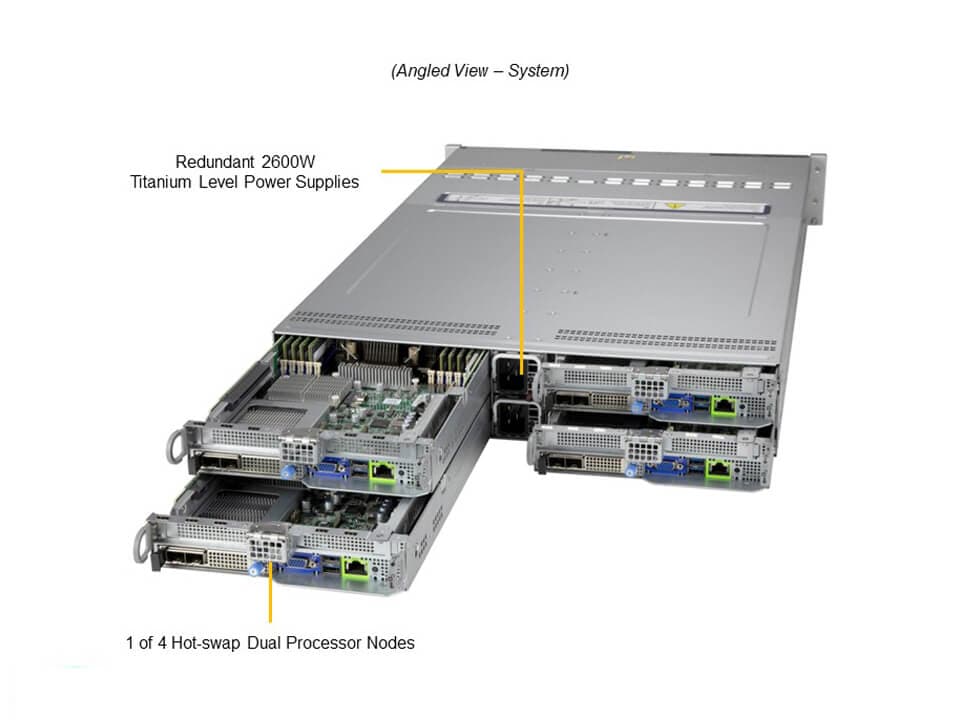 Supermicro SYS-220BT-HNC8R-US — angle view