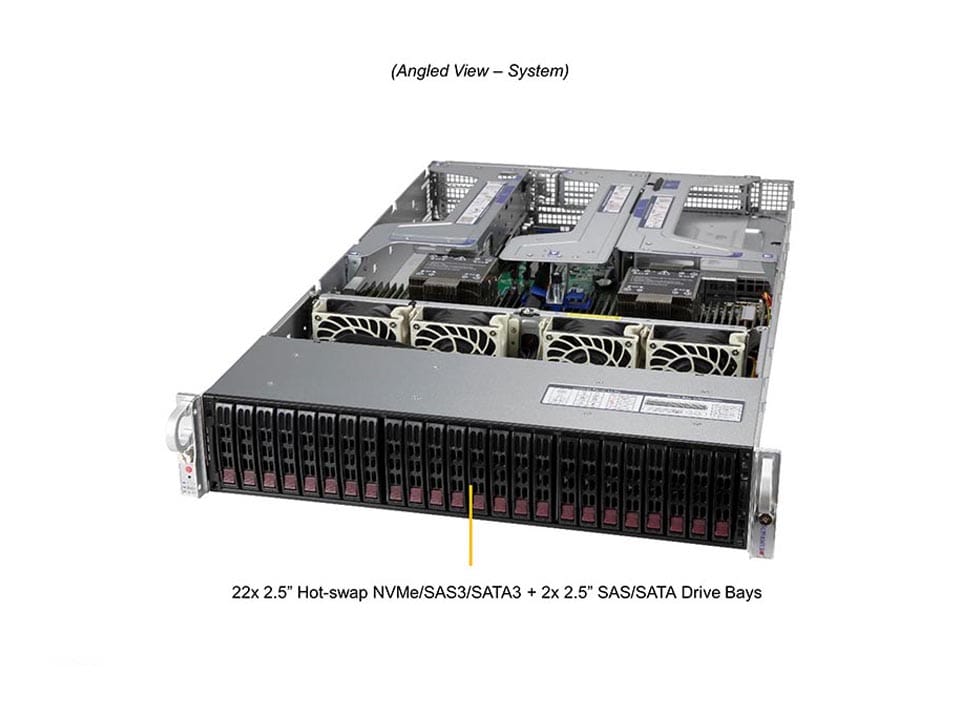 Supermicro SYS-220U-TNR — angle view