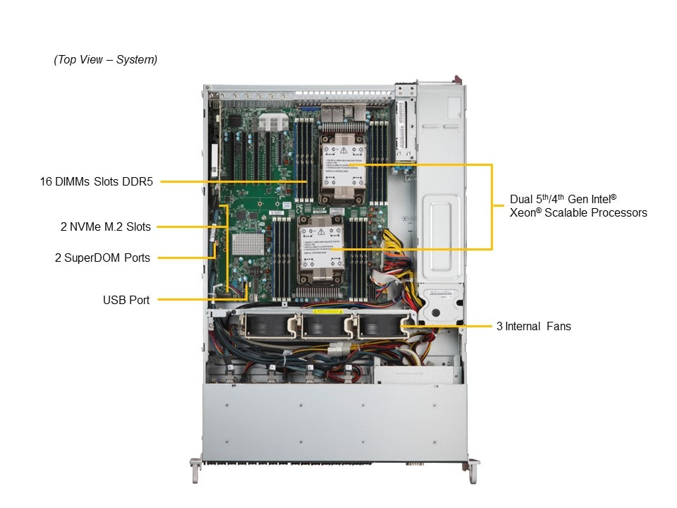 Supermicro SYS-221P-C9R — top view