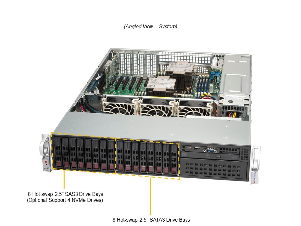 Supermicro SYS-221P-C9RT — angle view