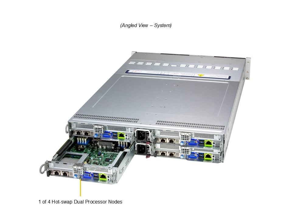 Supermicro SYS-222BT-HNR — angle view