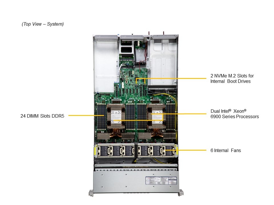 Supermicro SYS-222HA-TN — top view