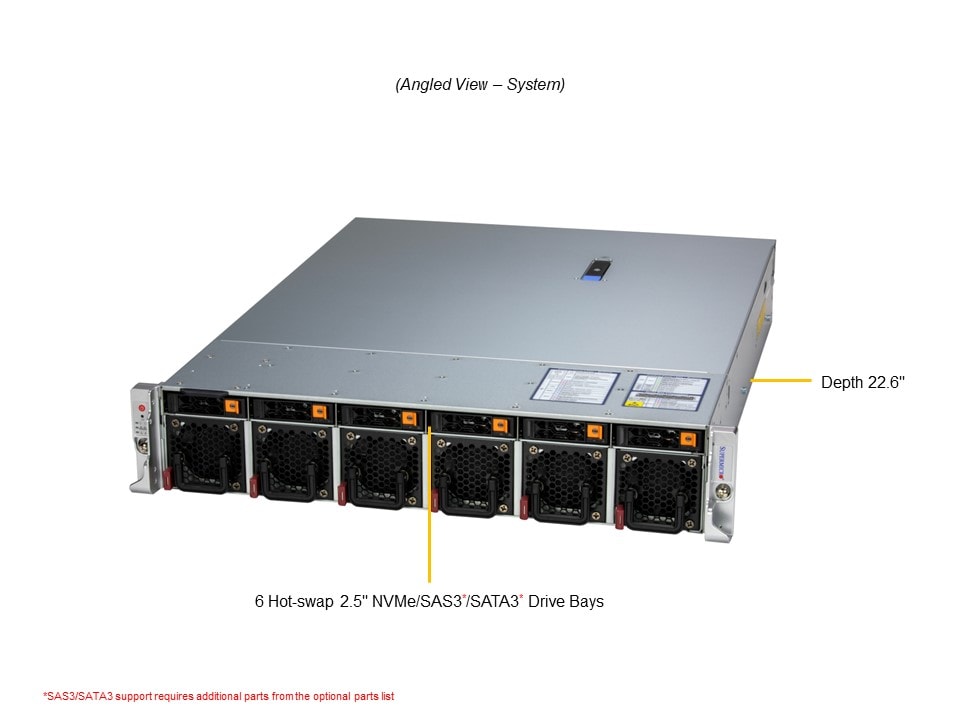 Supermicro SYS-222HE-TN — angle view