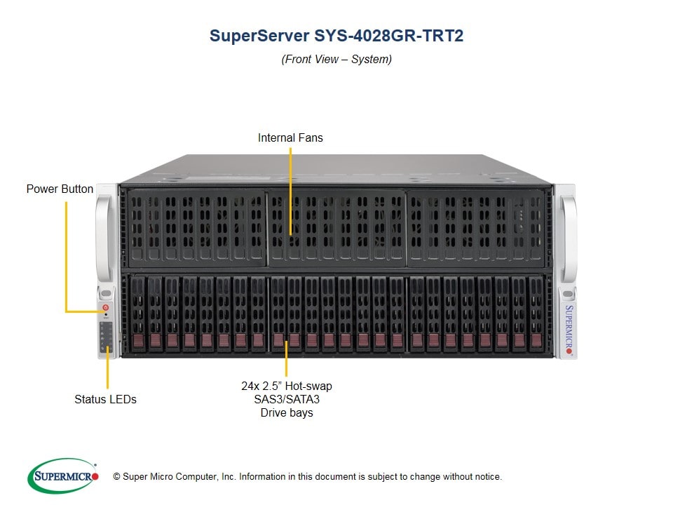 Supermicro SYS-4028GR-TRT2 — angle view