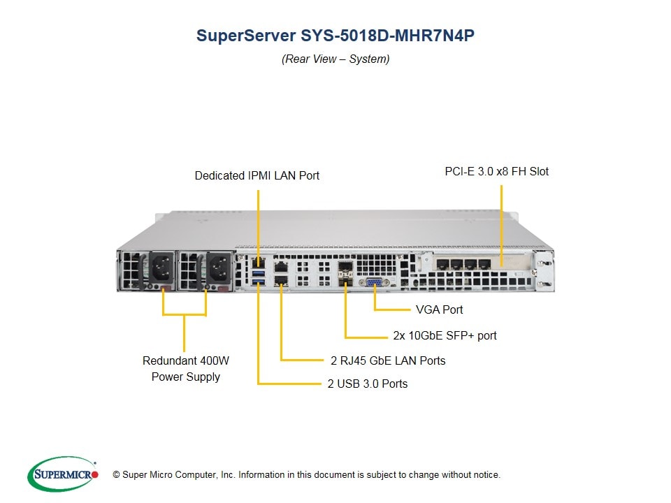 Supermicro SYS-5018D-MHR7N4P — front view