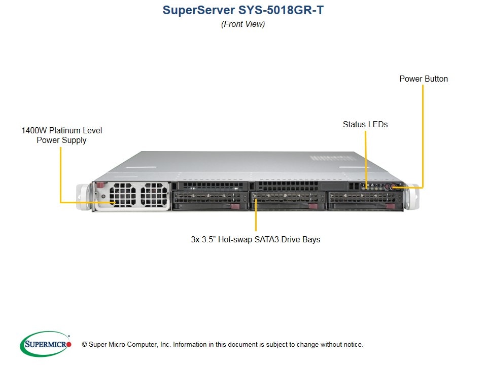 Supermicro SYS-5018GR-T — angle view