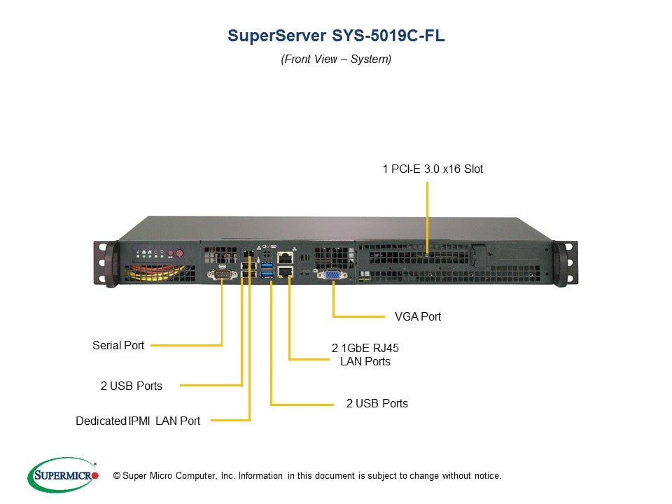 Supermicro SYS-5019C-FL — angle view