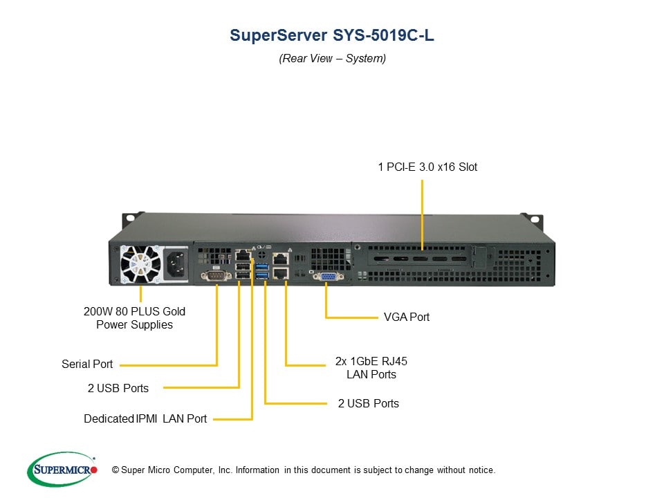 Supermicro SYS-5019C-L — front view