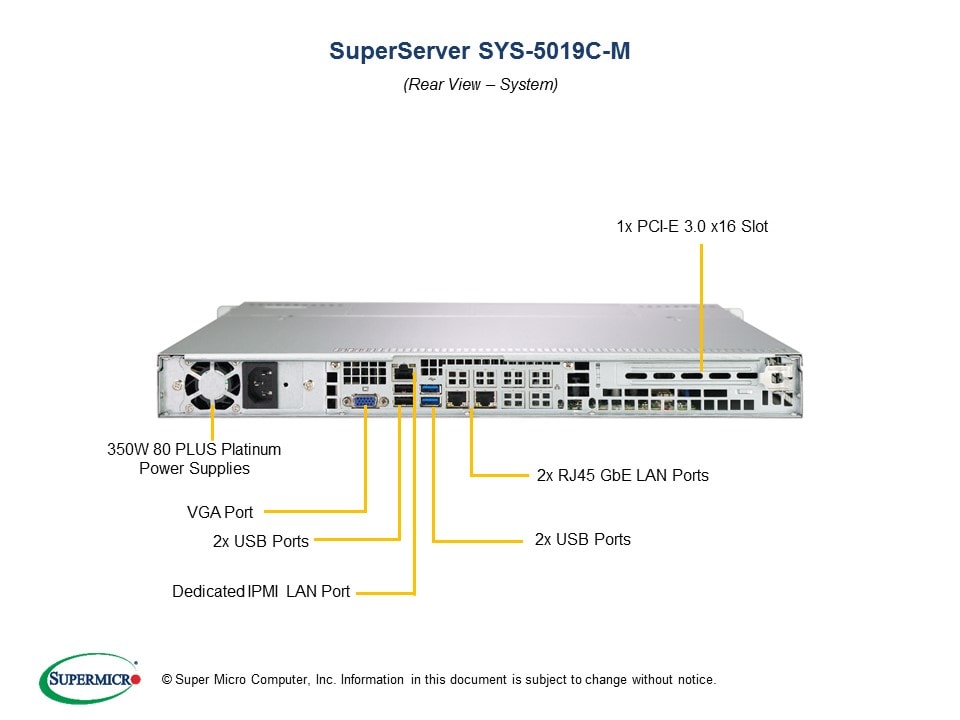Supermicro SYS-5019C-M — front view