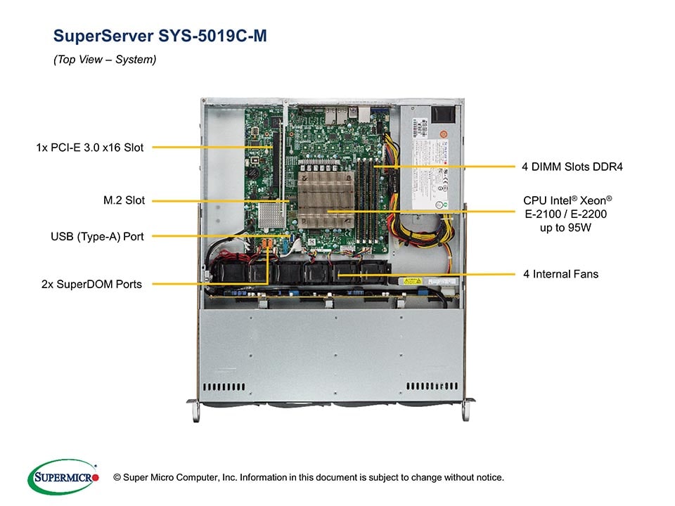 Supermicro SYS-5019C-M — rear view