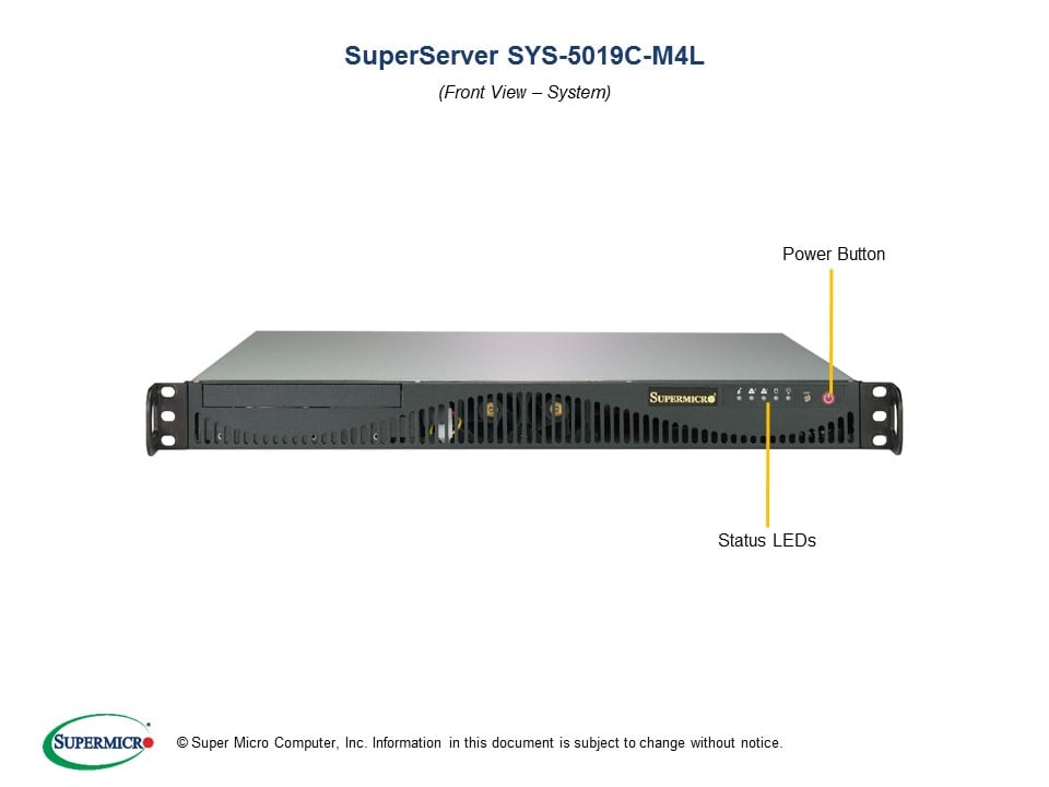 Supermicro SYS-5019C-M4L — angle view