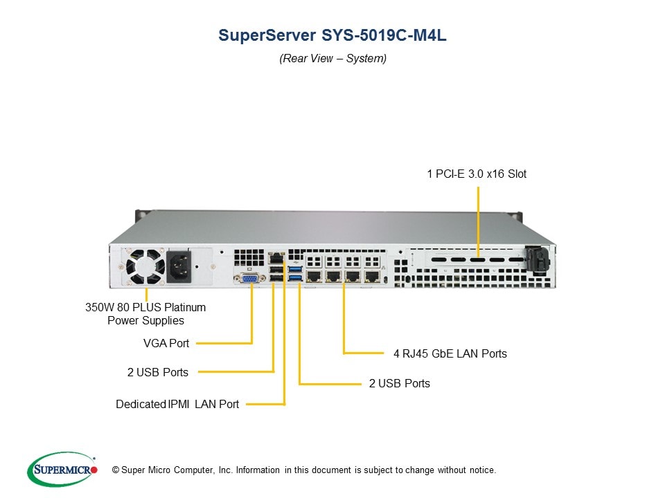 Supermicro SYS-5019C-M4L — front view