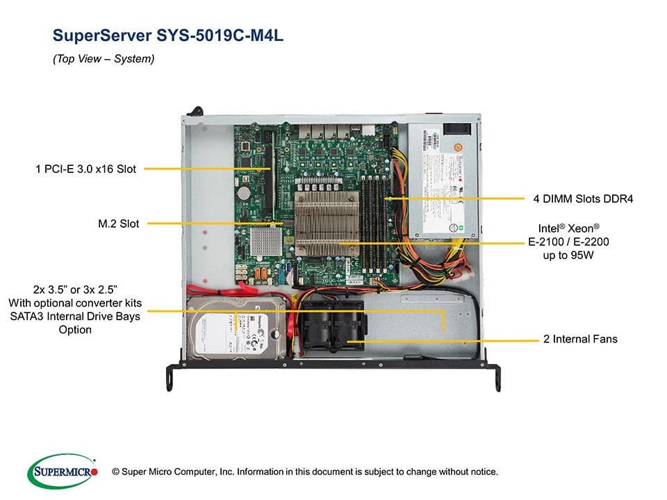 Supermicro SYS-5019C-M4L — rear view