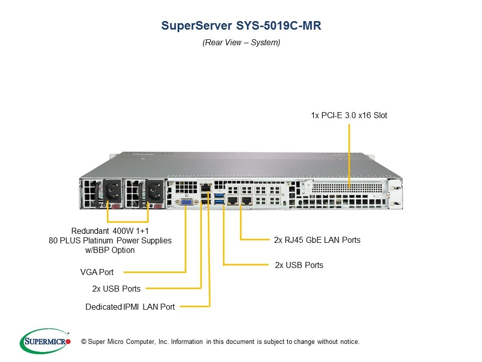 Supermicro SYS-5019C-MR — front view