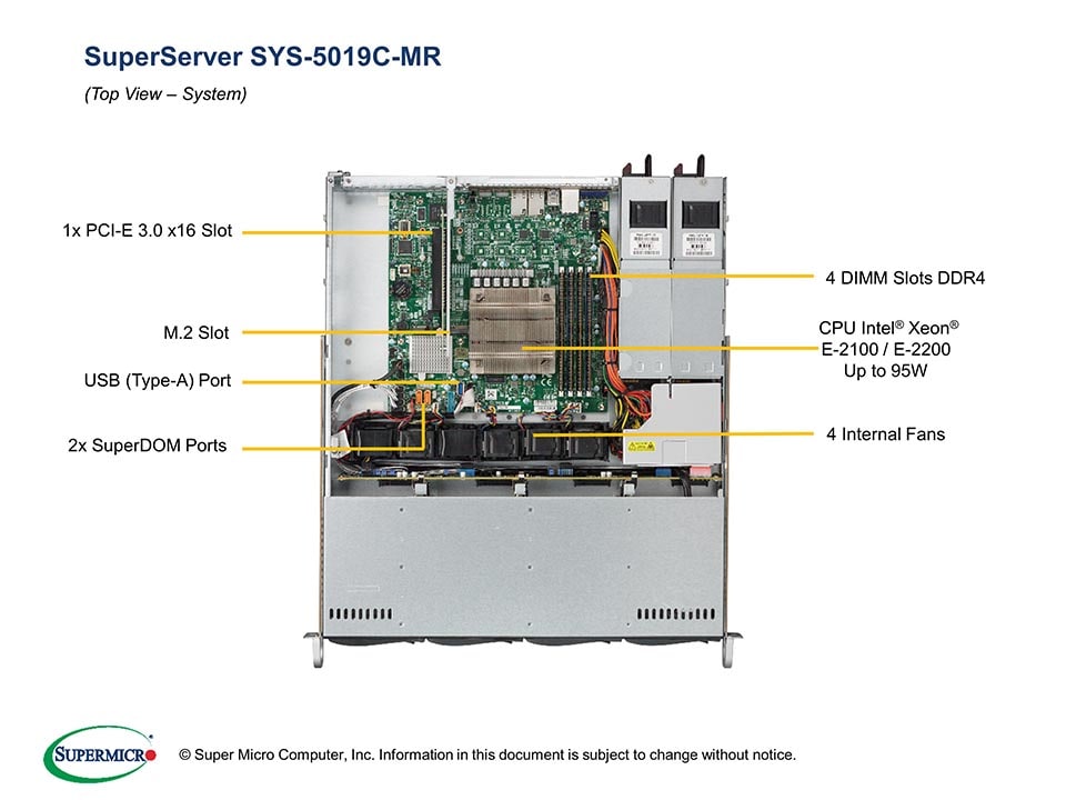 Supermicro SYS-5019C-MR — rear view