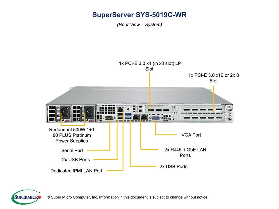 Supermicro SYS-5019C-WR — front view