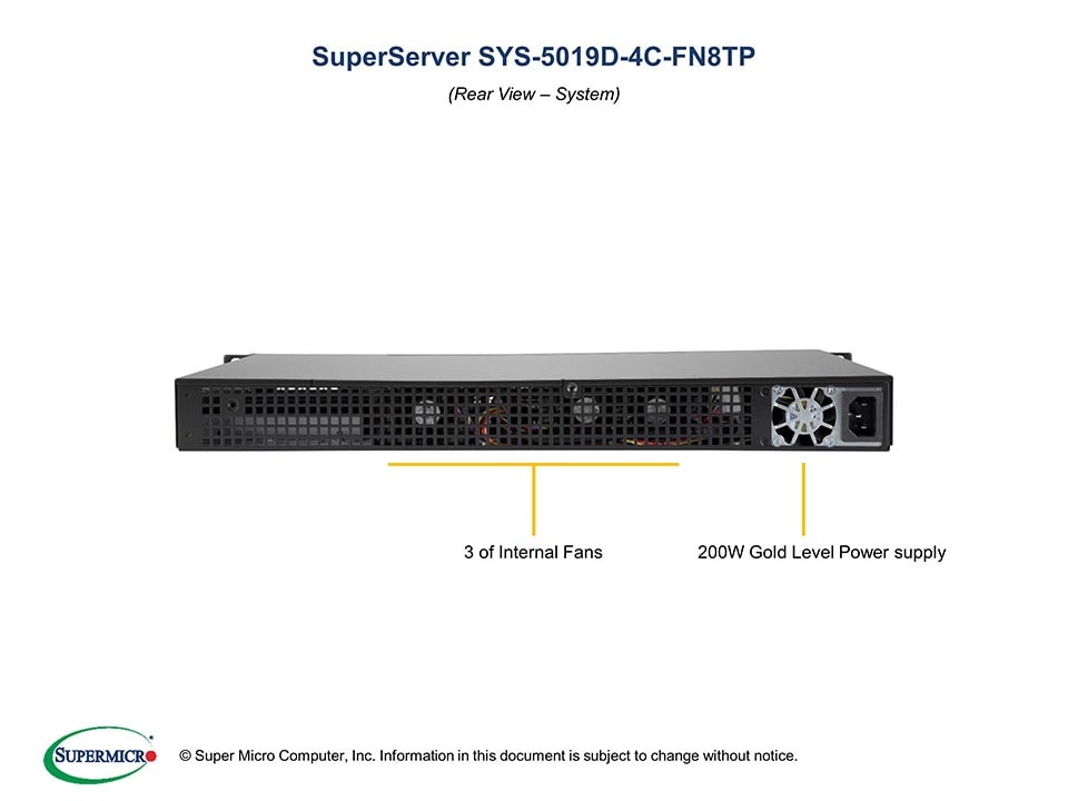 Supermicro SYS-5019D-4C-FN8TP — front view