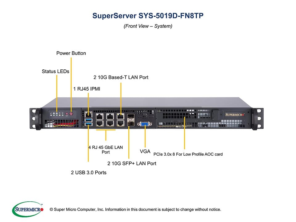 Supermicro SYS-5019D-FN8TP — angle view