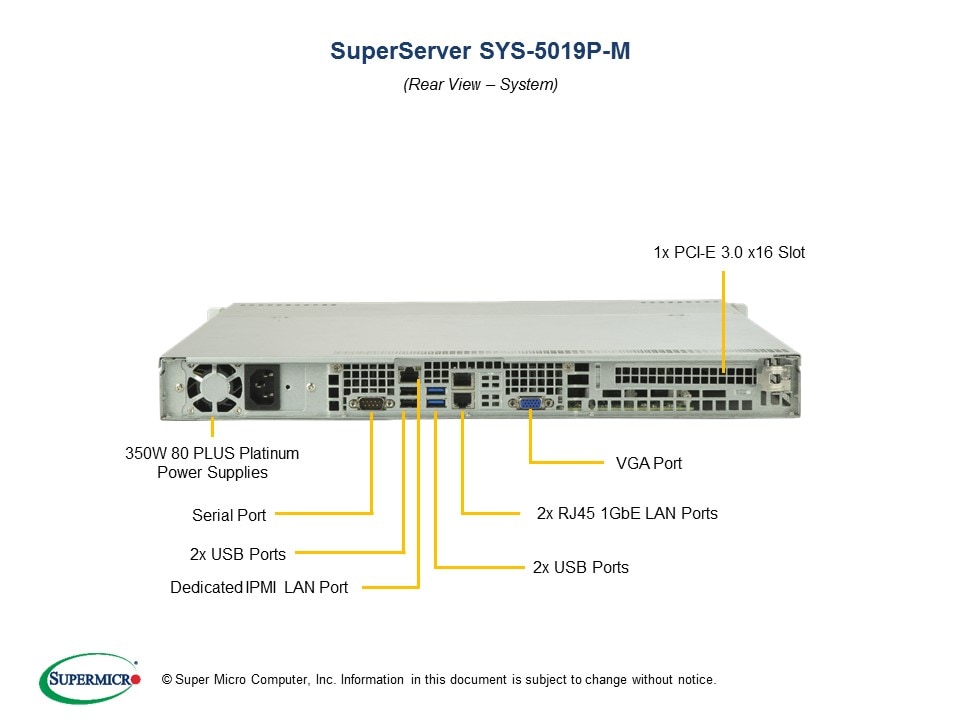 Supermicro SYS-5019P-M — front view