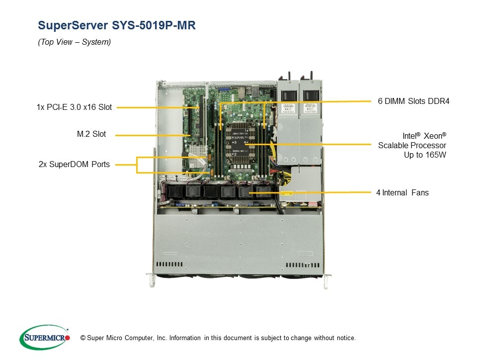 Supermicro SYS-5019P-MR — rear view