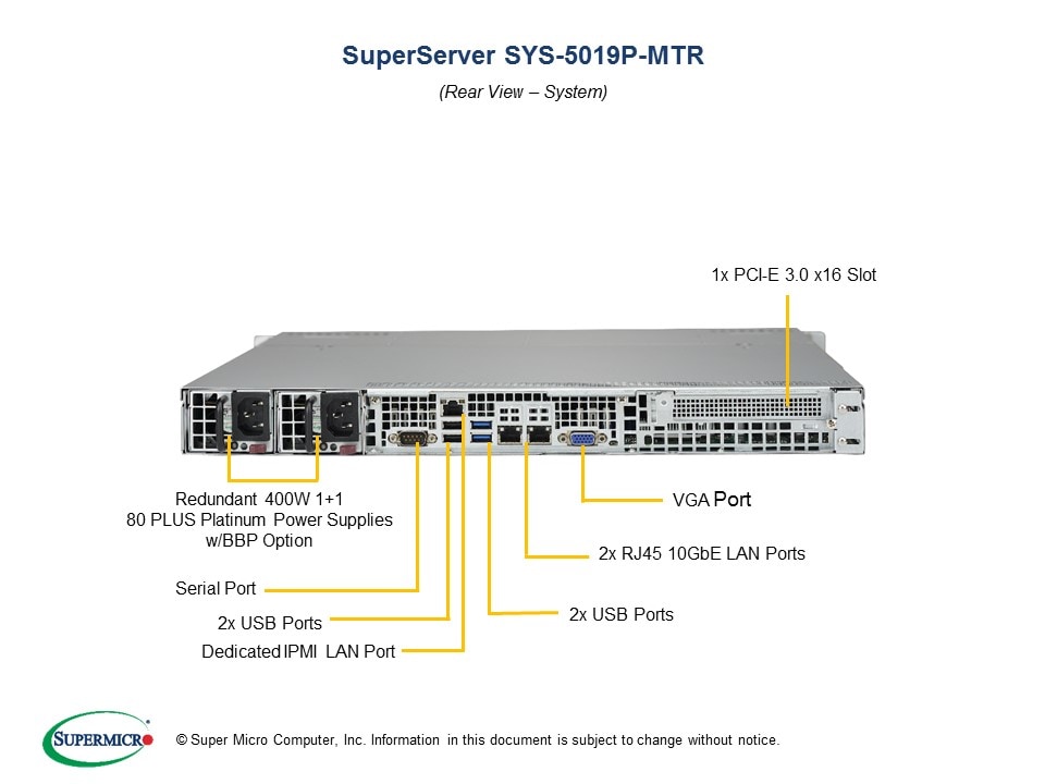 Supermicro SYS-5019P-MTR — front view
