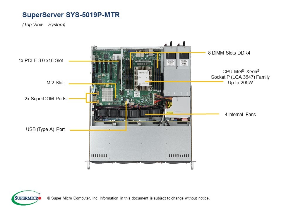 Supermicro SYS-5019P-MTR — rear view