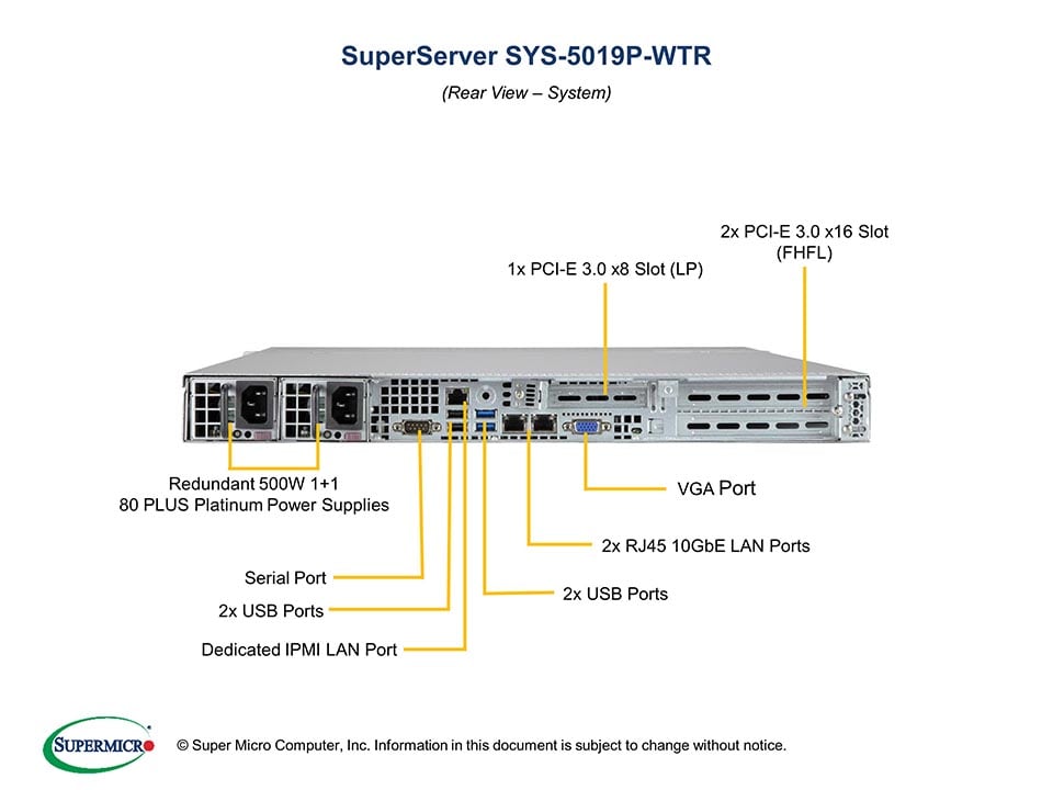 Supermicro SYS-5019P-WTR — front view