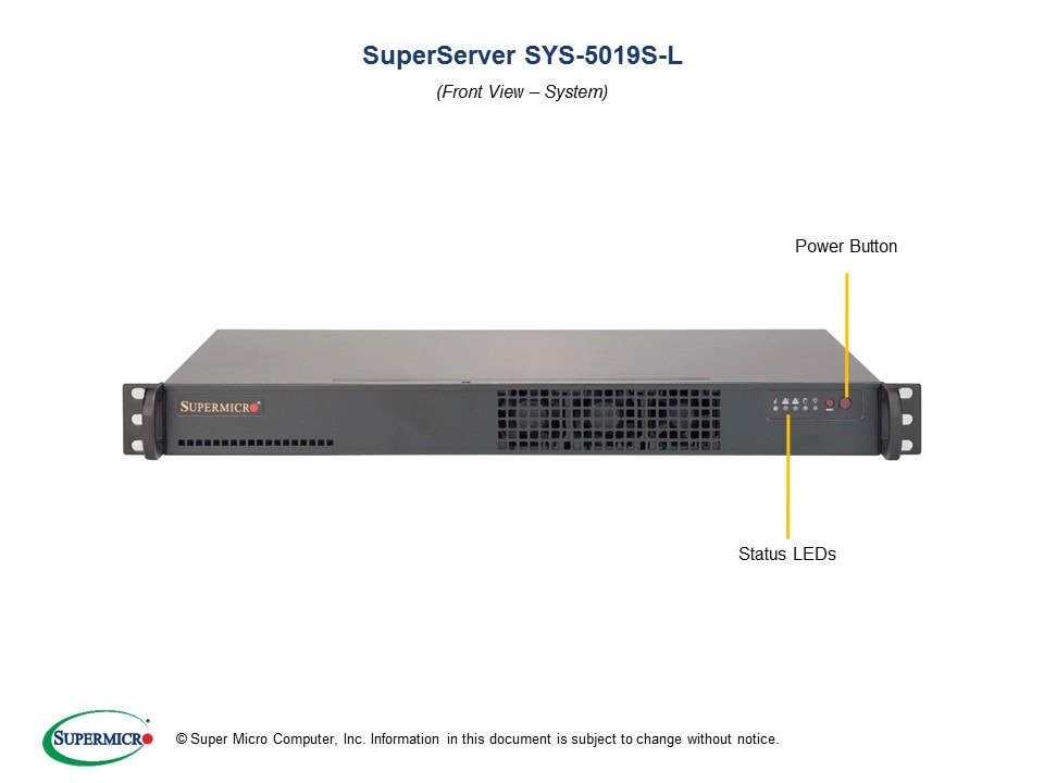 Supermicro SYS-5019S-L — angle view