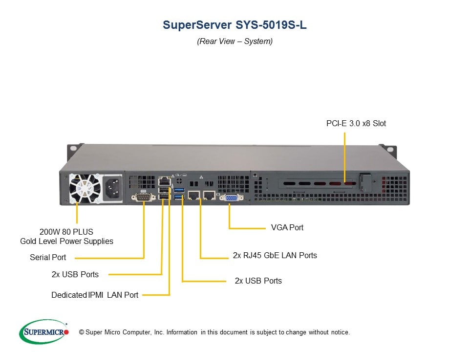 Supermicro SYS-5019S-L — front view
