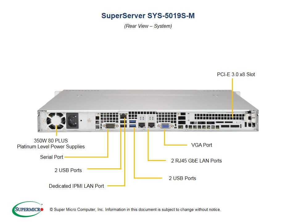 Supermicro SYS-5019S-M — front view