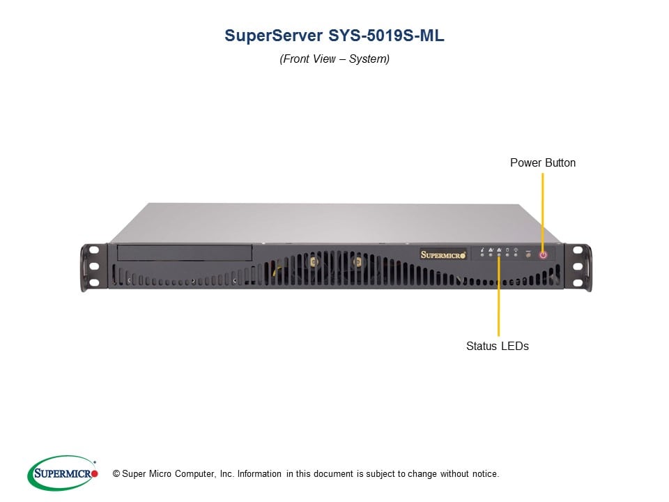 Supermicro SYS-5019S-ML — angle view