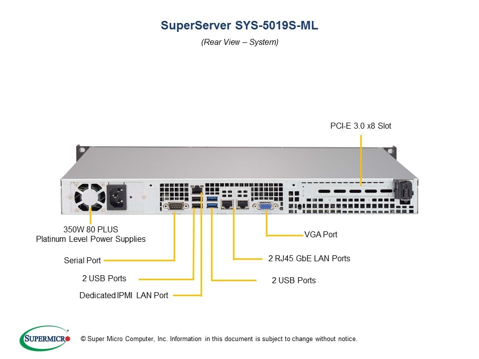 Supermicro SYS-5019S-ML — front view