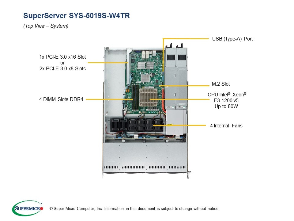 Supermicro SYS-5019S-W4TR — rear view