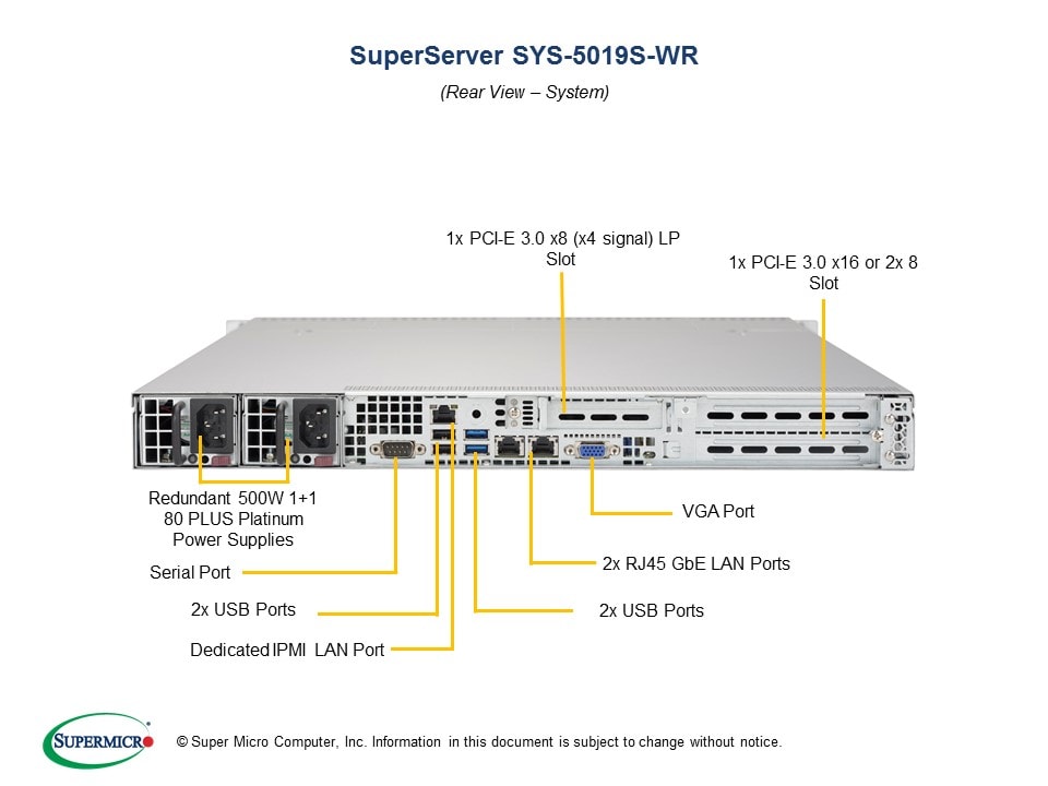 Supermicro SYS-5019S-WR — front view