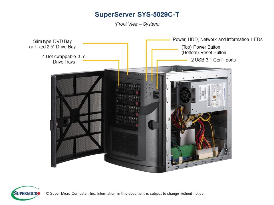 Supermicro SYS-5029C-T — angle view