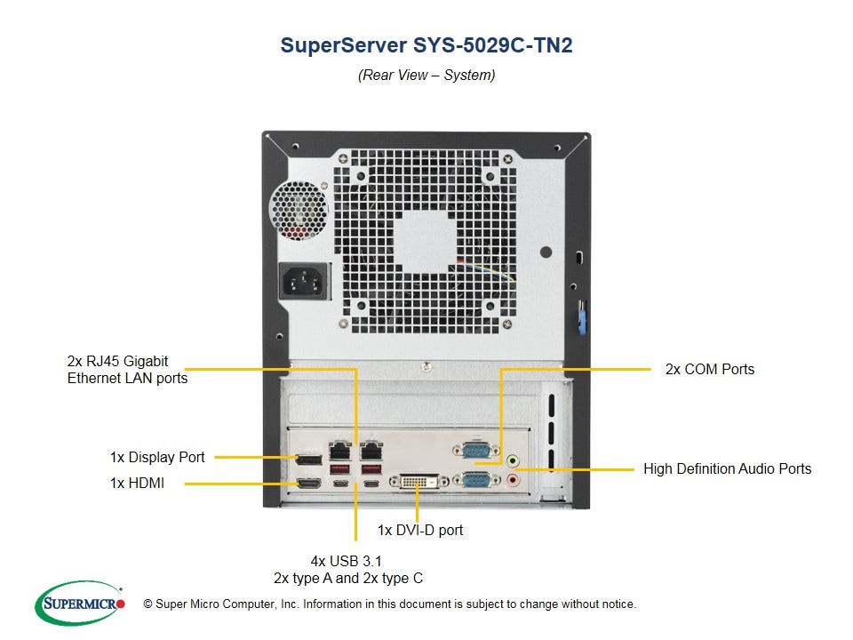 Supermicro SYS-5029C-TN2 — front view