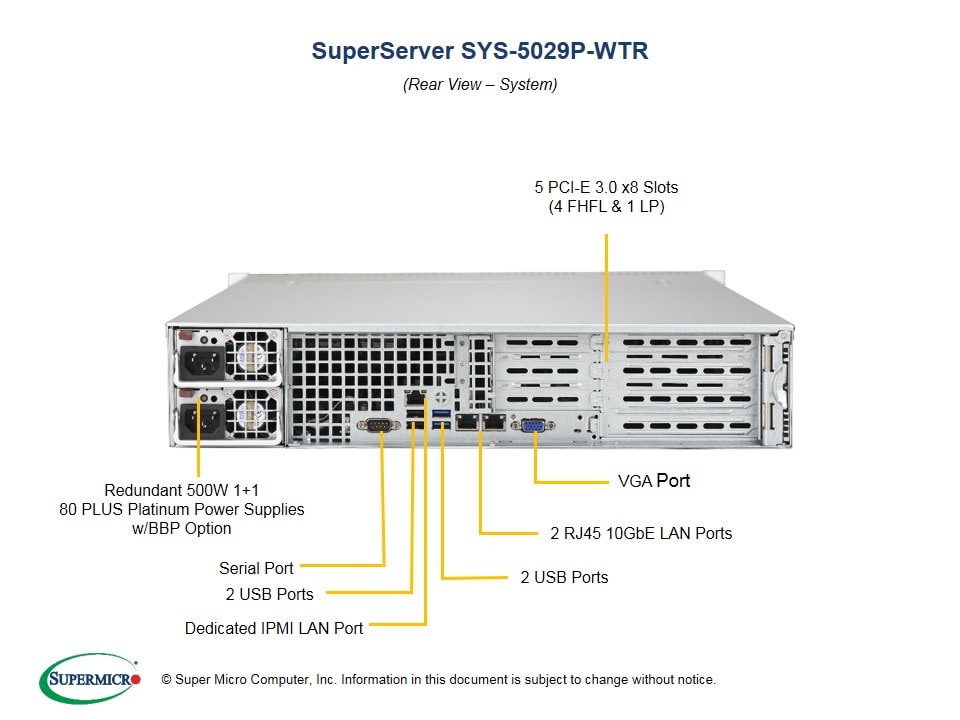 Supermicro SYS-5029P-WTR — front view