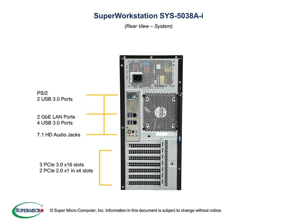 Supermicro SYS-5038A-I — front view