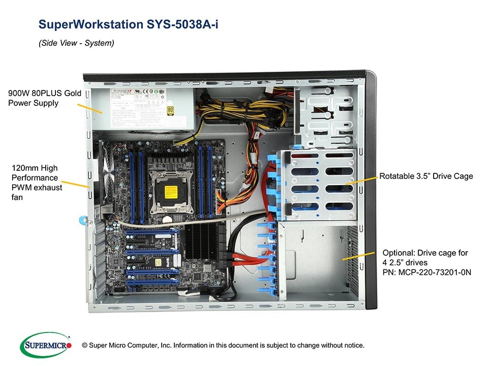 Supermicro SYS-5038A-I — top view