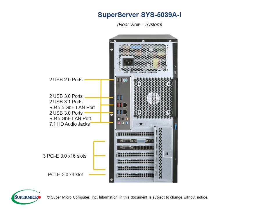 Supermicro SYS-5039A-I — front view