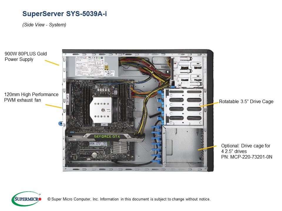 Supermicro SYS-5039A-I — top view