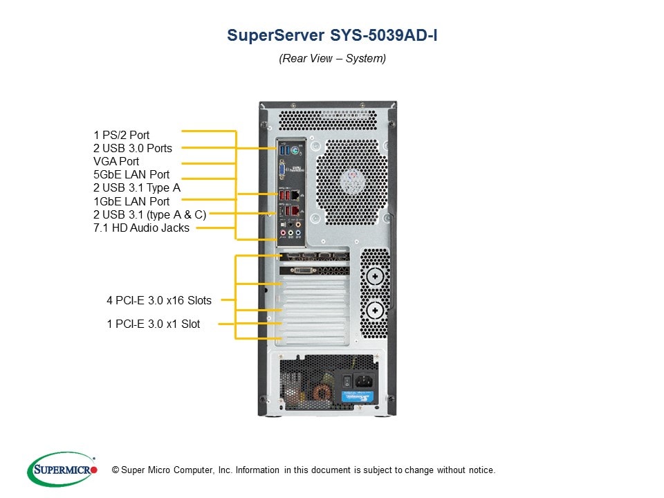 Supermicro SYS-5039AD-I — front view