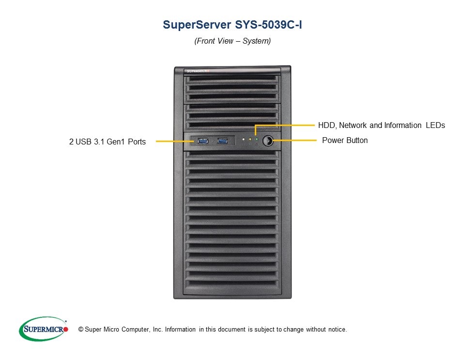 Supermicro SYS-5039C-I — angle view