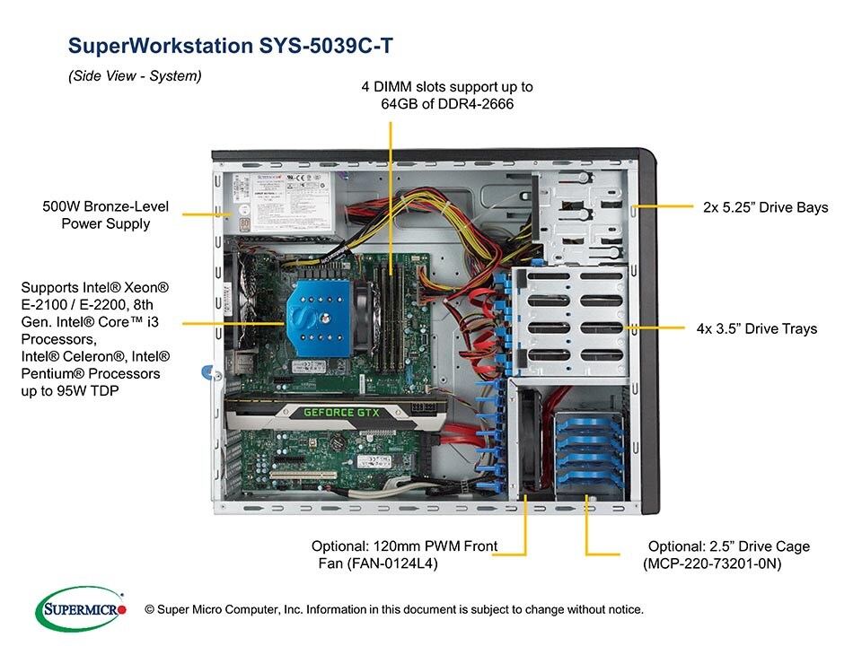Supermicro SYS-5039C-T — top view
